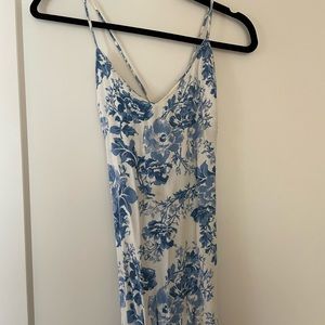 Reformation Dress in Blue and White Floral Pattern